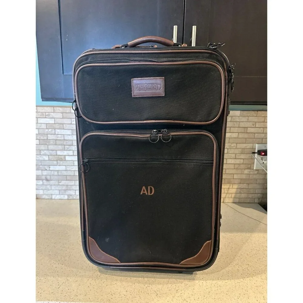 Vintage Lands End Rolling Carry On Suitcase